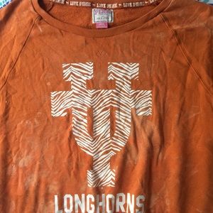 PINK Longhorns off shoulder shirt
